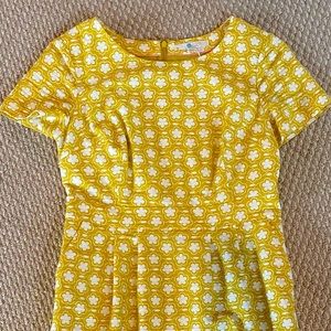 Boden Mustard Floral Dress 8 Petite